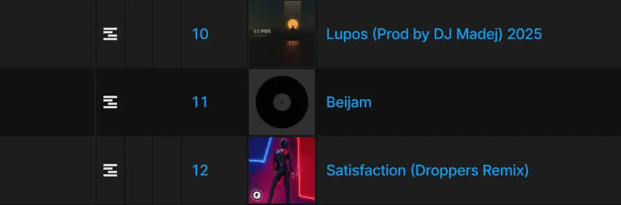 Serato DJ Pro library with stems